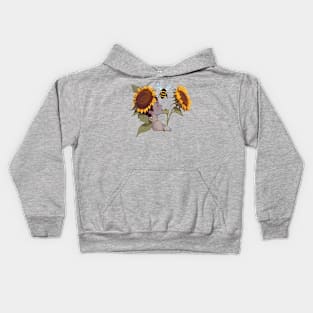 Bee on a sunflower Kids Hoodie